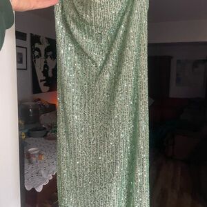 Green Sequin Mini Dress